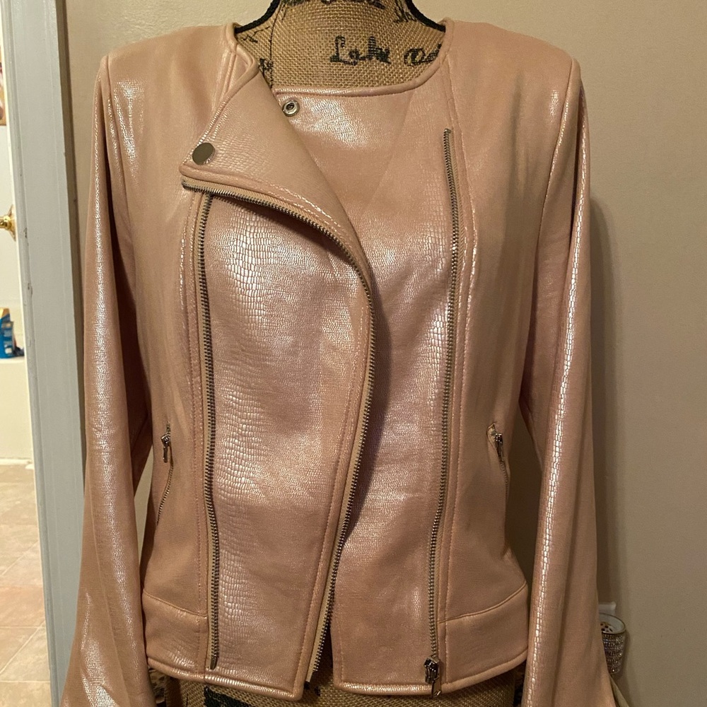 Michele Blush Leather Jacket - image 3
